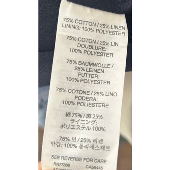 J. Crew Sleeveless Blue Botanical Print Fit Flare Dress Women's Lined Size 2 - Picture 8 of 8